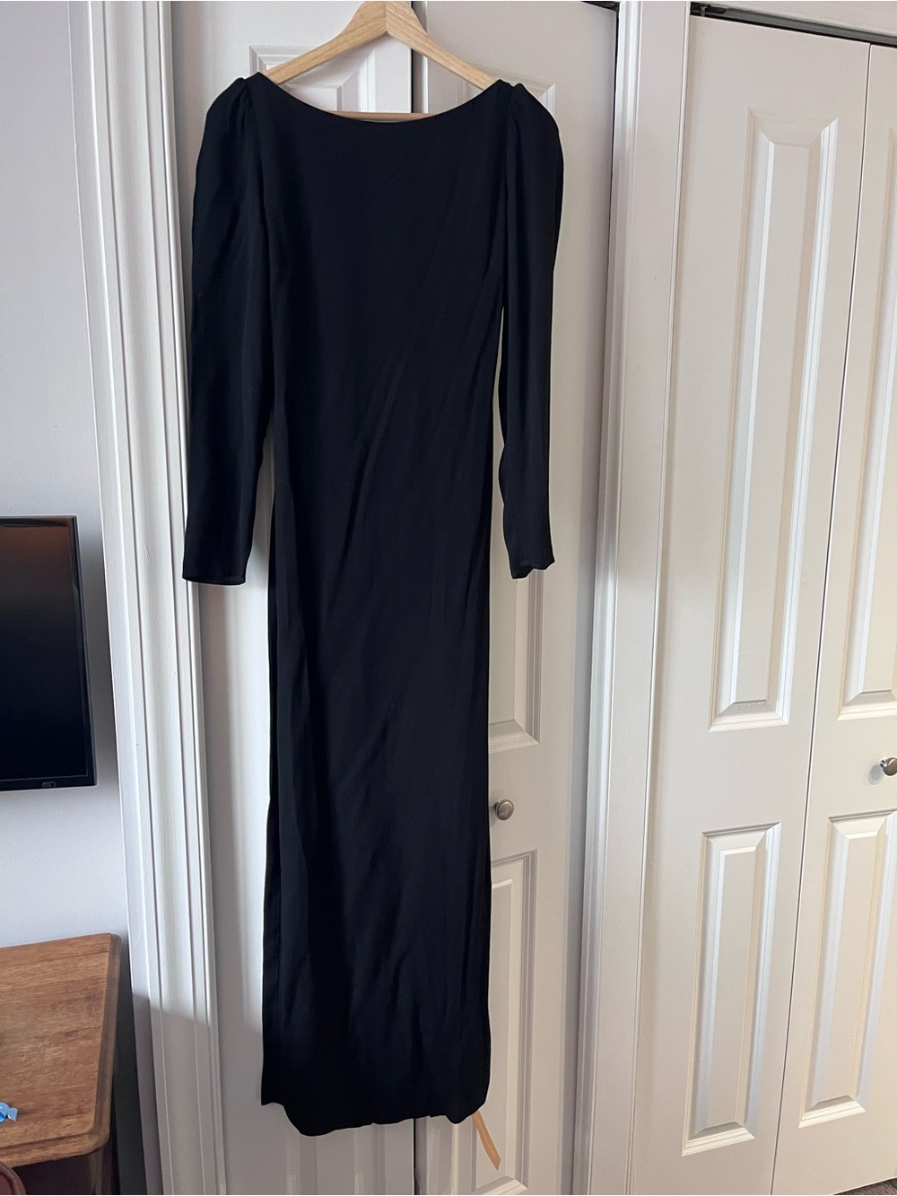 Reformation Black Long Sleeve Maxi Dress